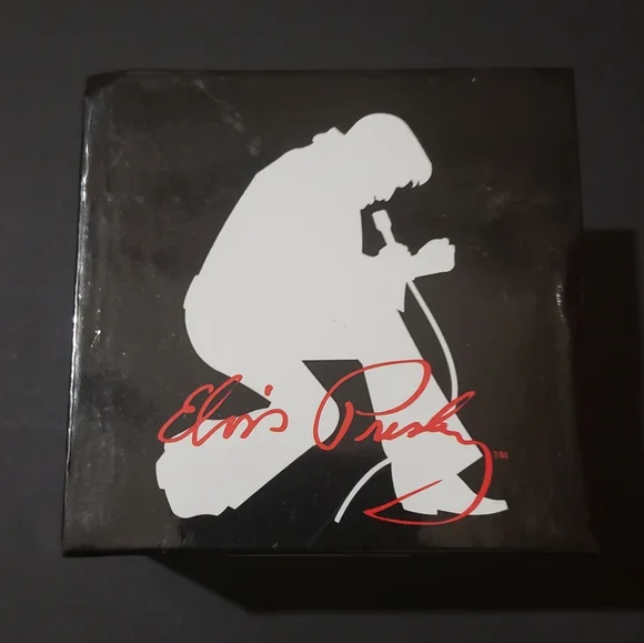 Elvis Presley Black Leather Band Silver Frame - Collectible